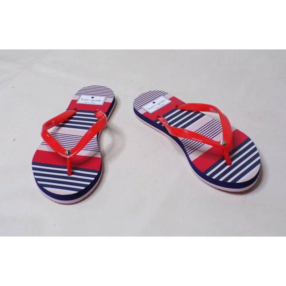 KATE SPADE Feldo Striped Flip Flops Size 5 NEW - Picture 2 of 6